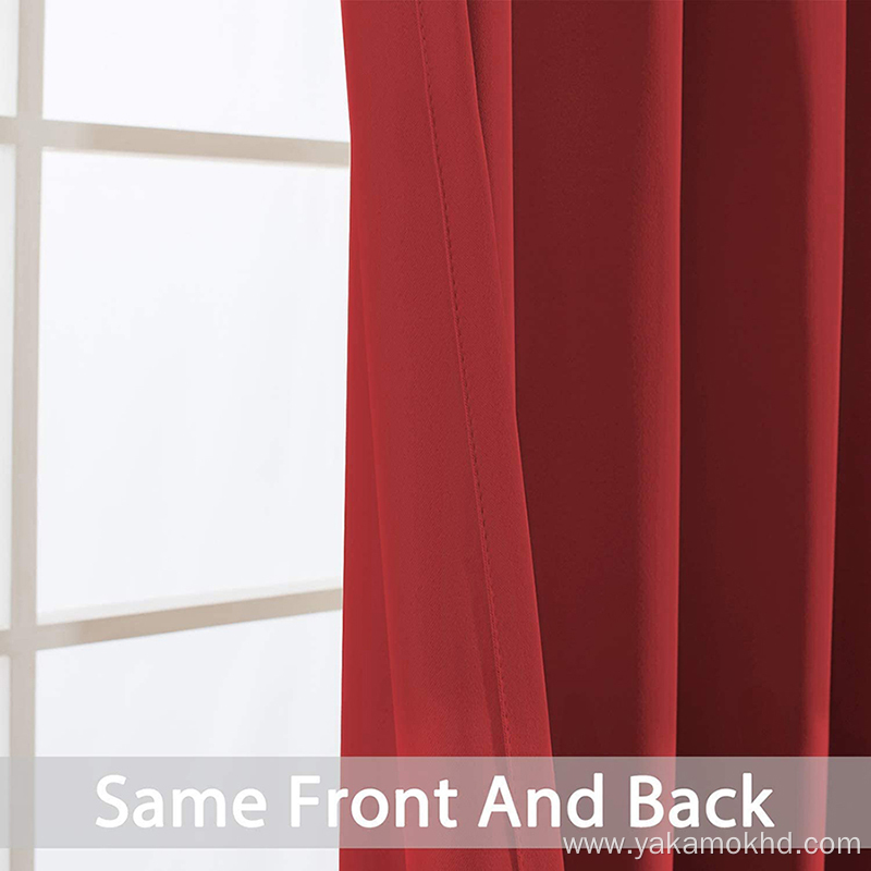 Red Blackout Curtains 63 Inch Long