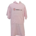 Cotton terry embroidered logo surf poncho with hood