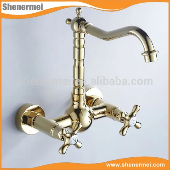 New Design Products Antique brass double handle hot / cold water tap
