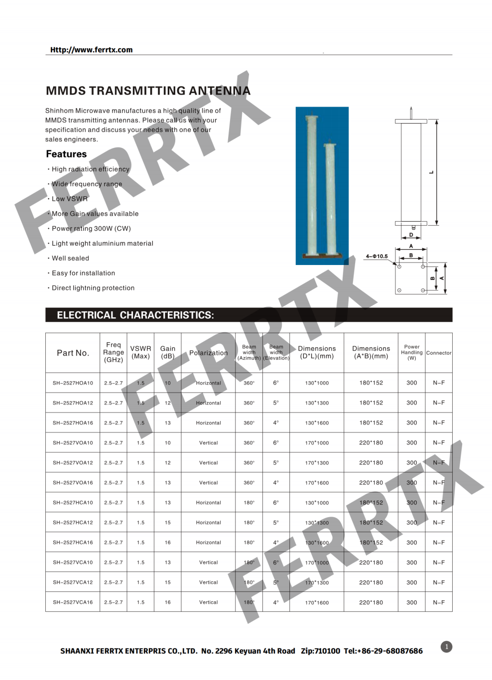 MMDS Transmitting Antenna