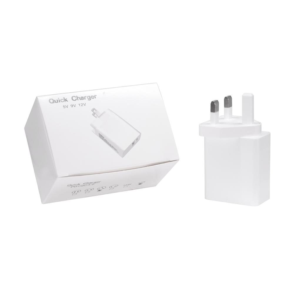 PQ-24W QC3.0 Quick Charger in UK Plug Adapter