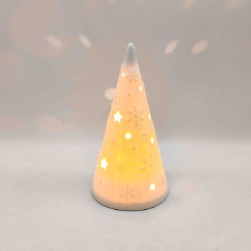 Luz decorativa LED de cerámica con forma de árbol de Navidad