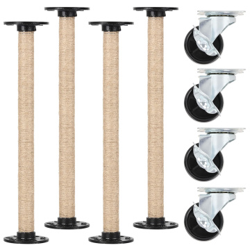 4 عبوات من أرجل طاولة الأنابيب الصناعية