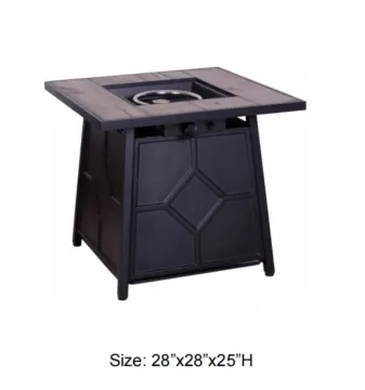 28inch Square Propane Patio Heater Outdoor Gas Fire Pit Table for Courtyard Balcony