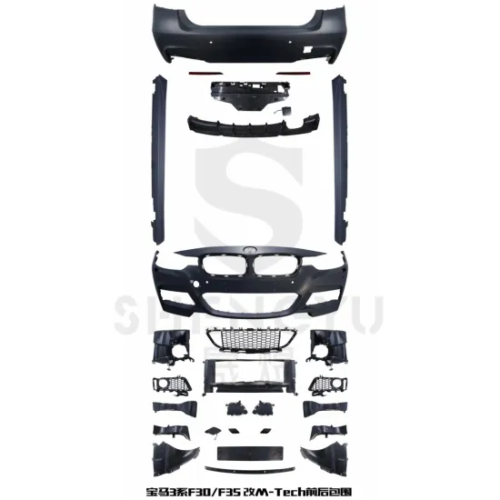 BMW 3 Series F30 F35 2012-2018 MT Style Car Bumpers Kit with Grille and Side Skirt