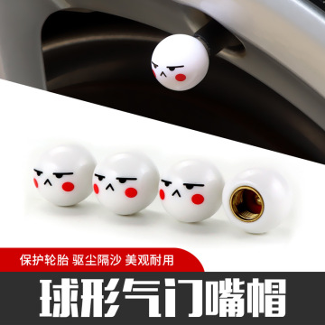 Tapas de válvulas de protección de neumáticos redondas blancas