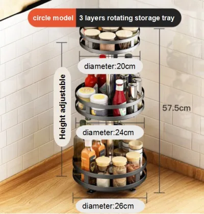 Countertop Corner Rotating Seasoning Storage Rack