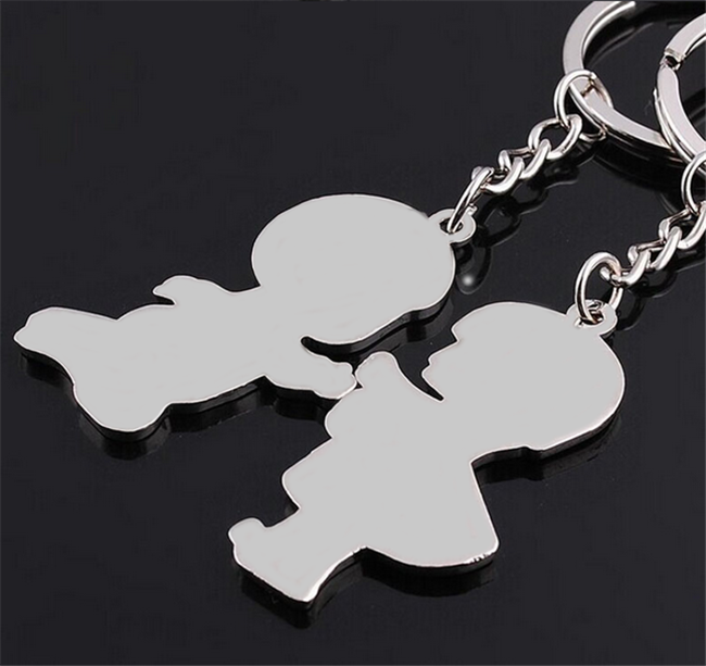 Custom Metal Cartoon Couple Lover Keyring