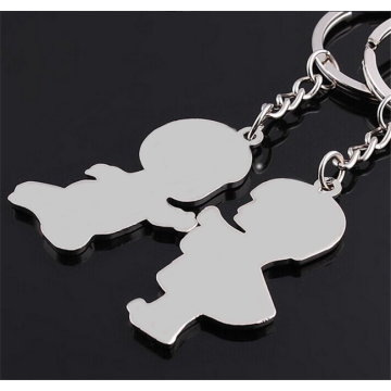 Custom Metal Cartoon Couple Lover Keyring