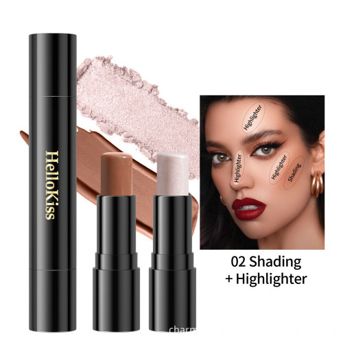 Charm Beauty: Dual-Head Highlighter and Contour Stick for Shimmering Make-up
