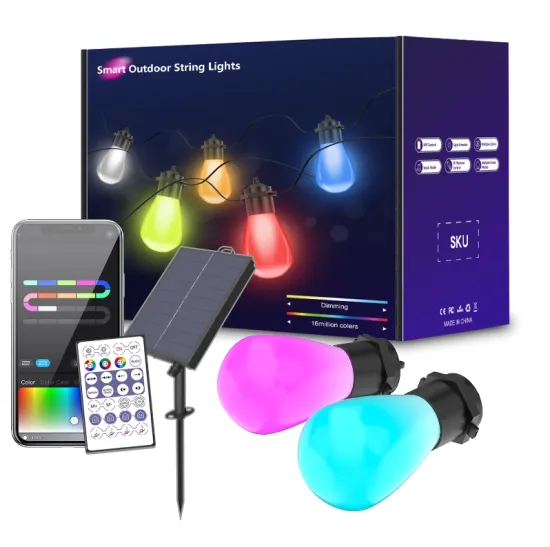 Smart Solar S14 String Outdoor Courtyard Decoration Light - Bluetooth RGB Colorful