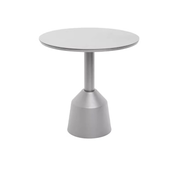 Outdoor Aluminum Round Coffee Table - Small Leisure Side Table