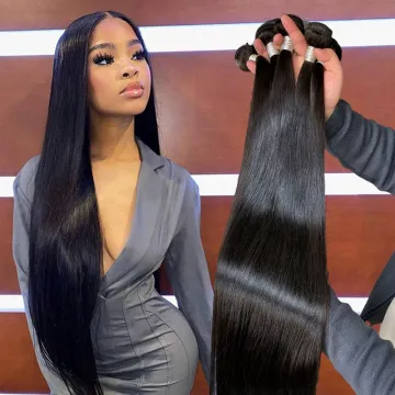 32 34 36 38 40"vendors Raw Indian Straight Hair Weave Peruvian 100% Human Hair Weft Super Long Mink Brazilian Human hair Bundles