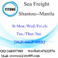Transporte marítimo do frete do porto de Shantou a Manila