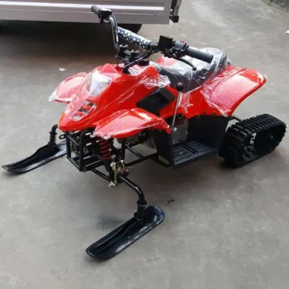 Scenic Snow Ski Motorcycle: Four-Wheeled Tracked Snowmobile for Cross Country Adventures