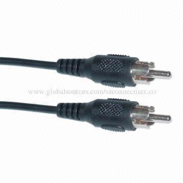 1 RCA Male to 1 RCA Male Cables for DVD, VCD Players, Brass and Nickel-plated