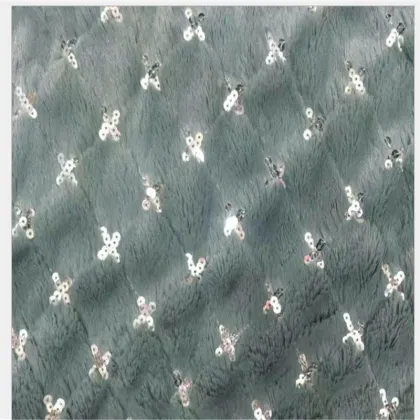 100% polyester PV bear cloth velvet sequin fabric