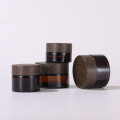 5G-100G Amber Glass Jar Wood Caps