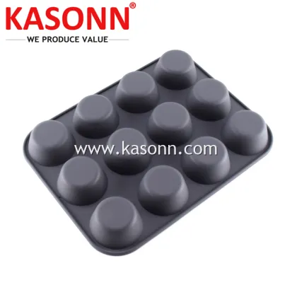 12 Cavity Round Silicone Cupcake Jelly Dessert Pan