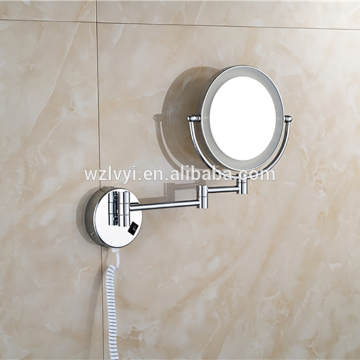 Newest sale reliable quality ingenious antique bronze button-activated cosmetic led wall mirror