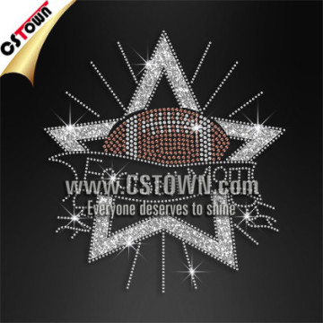 Football mom rhinestone motif, rhinestone transfer hot fix motif