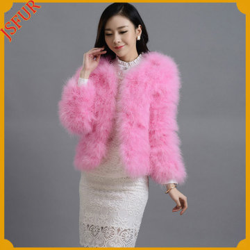 Customized Size Coat For Woman Turkey Fur Women's Coat Fur Trim