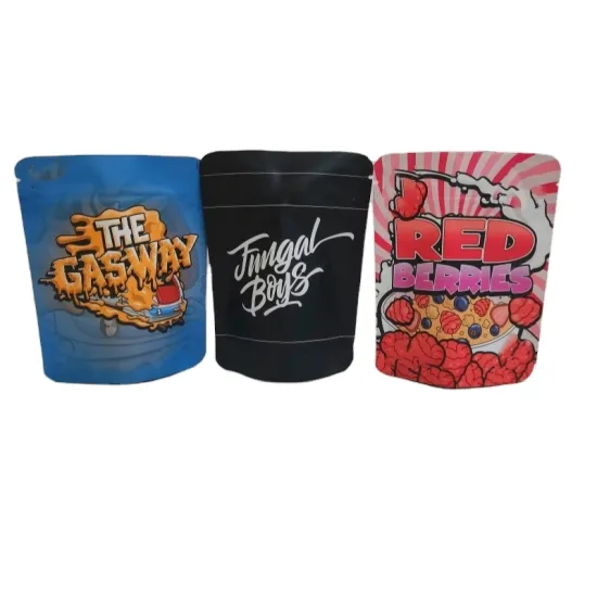 Custom Printed 3.5G Stand Up Pouches - Die Cut Heat Seal Resealable Aluminum Ziplock Food Packaging