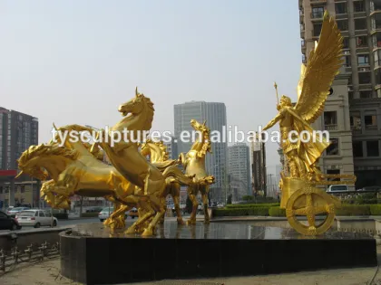 30 years factory supplied famous large size bronze Apollo chariot and eight horses sculpture for decoration