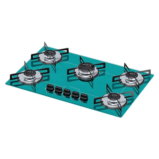 Tempered Glass 5 Burner Built-in Gas Hob Kitchen Cooking Appliance