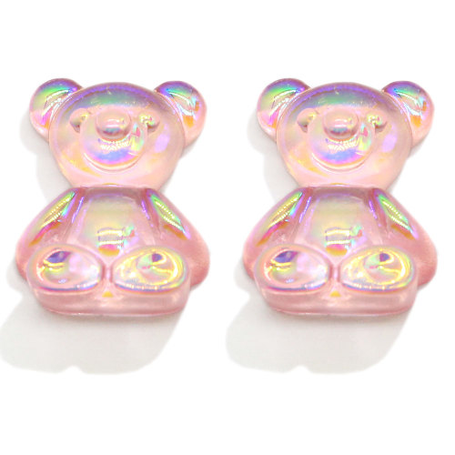 3D AB Colorful Gummy Bear Resin Cabochon Flatback Animal Bright Bear Charms for DIY Home Craft Earring Pendants Jewelry Making