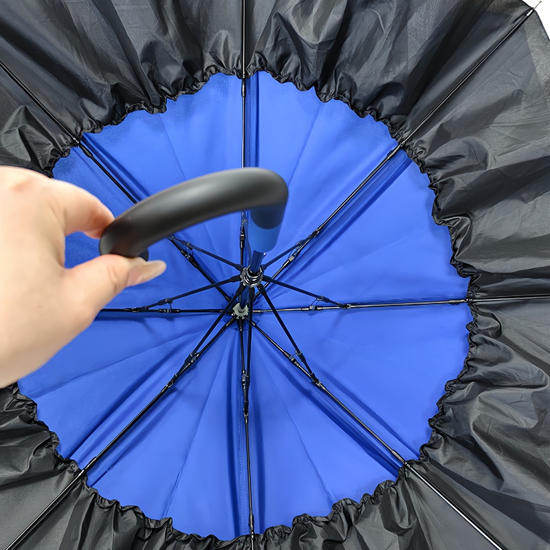 24 Inch Retractable Straight Umbrella for Commuting