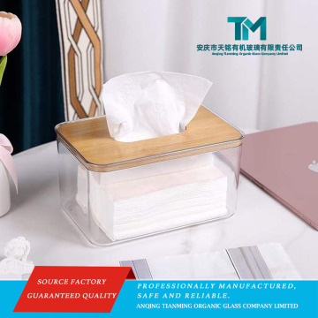 Caixa de tecido acrílico com design transparente e transparente