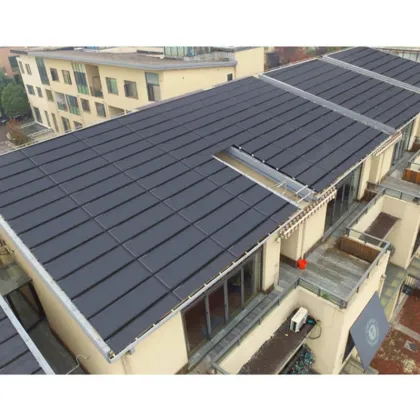 Integrated Solar Panels Tiles: Innovative Roof Solutions Generating Energy with Stainless Steel, Glass, and BiPV Technology in Black and Green
