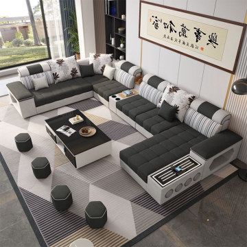 Moyi High Tech U -Shape Corner Home Velvet Nieuw ontwerp Grote sectionele bank Woonkamer Modern meubels 7 -zitplaatsenbanken - Uitgebreide zoekmachine