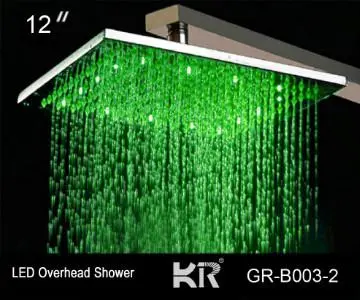 Spray Rainfall Head Shower LED  lighting led overhead shower