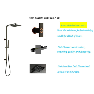 Set di doccia quadrata in ottone