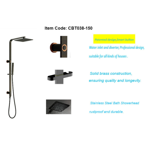 Set di doccia quadrata in ottone