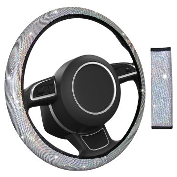 Universal Bling Steering Wheel Cover with Seat Belt Shoulder Pad - Fit SUVs, Trucks, 200 SETS