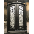 CBMmart Luxury Metal Main Entrance Doors: Exquisite Wrought Iron Front Entry Gate with Glass