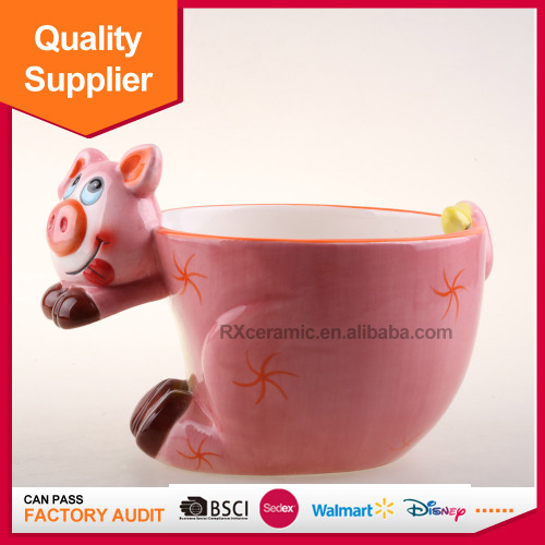 3D handpained animal ceramic noodle bowl