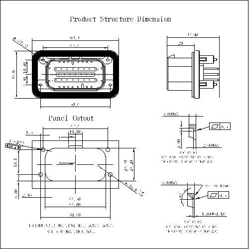 4.00MM ECU 23PIN Header Waterproof Connector