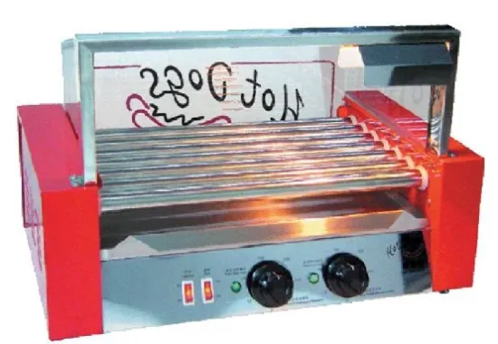 Hot dog machine, with glass shade