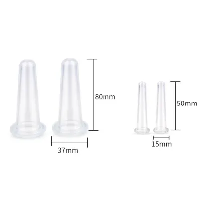 4-Piece Silicone Facial Cupping Set for Therapy and Relaxation