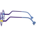 Color Blocking Round Titanium Sunglasses