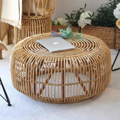 Rustic Vintage Bamboo Furniture for Living Room - Bamboo Coffee Table