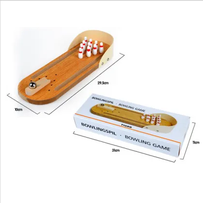 Mini Desktop Wooden Bowling Game Board Game