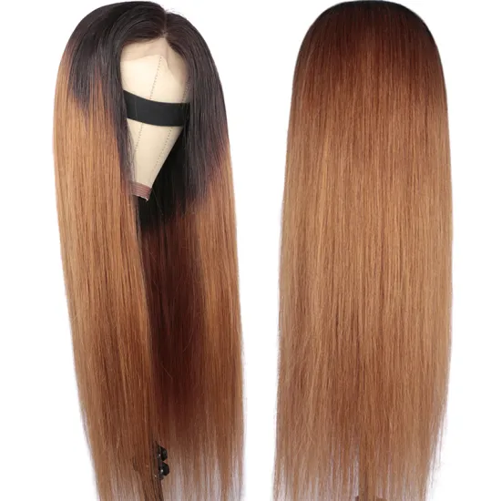Malaysian Ombre Human Hair Wig For Women 4x4 Blonde Lace Front Wig Human Hair 1b30 Pre Colored Straight Hair