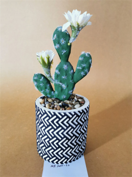 Green Cement Vase in Imitation of Cactus