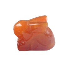 Carnelian Handmade Craved 1.0Inch Rabbit Ornament (18X27mm) for Home Decor