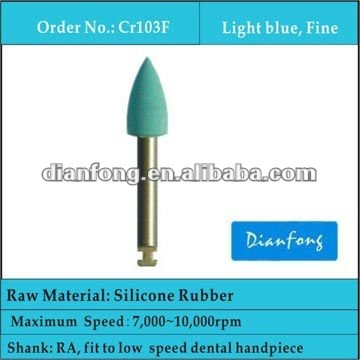 RA shank bullet shape blue color fine girt silicone rubber dental polishing product